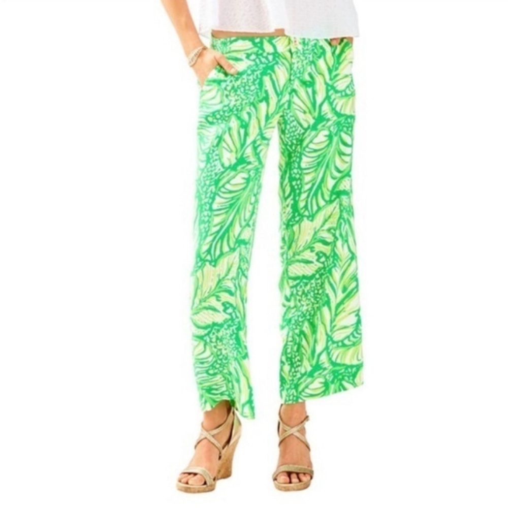 Lilly Pulitzer Lela Toucan Green Crop Pants